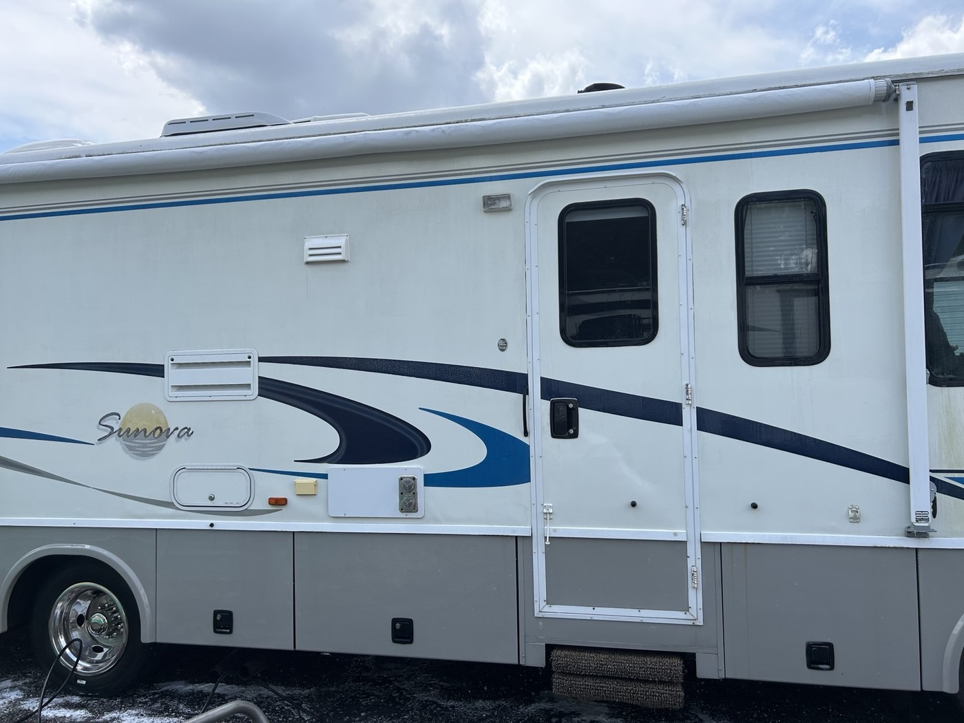 Clean RV exterior after service